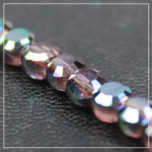 Chinese 4mm Coin Crystals - Amethyst/Green Iris